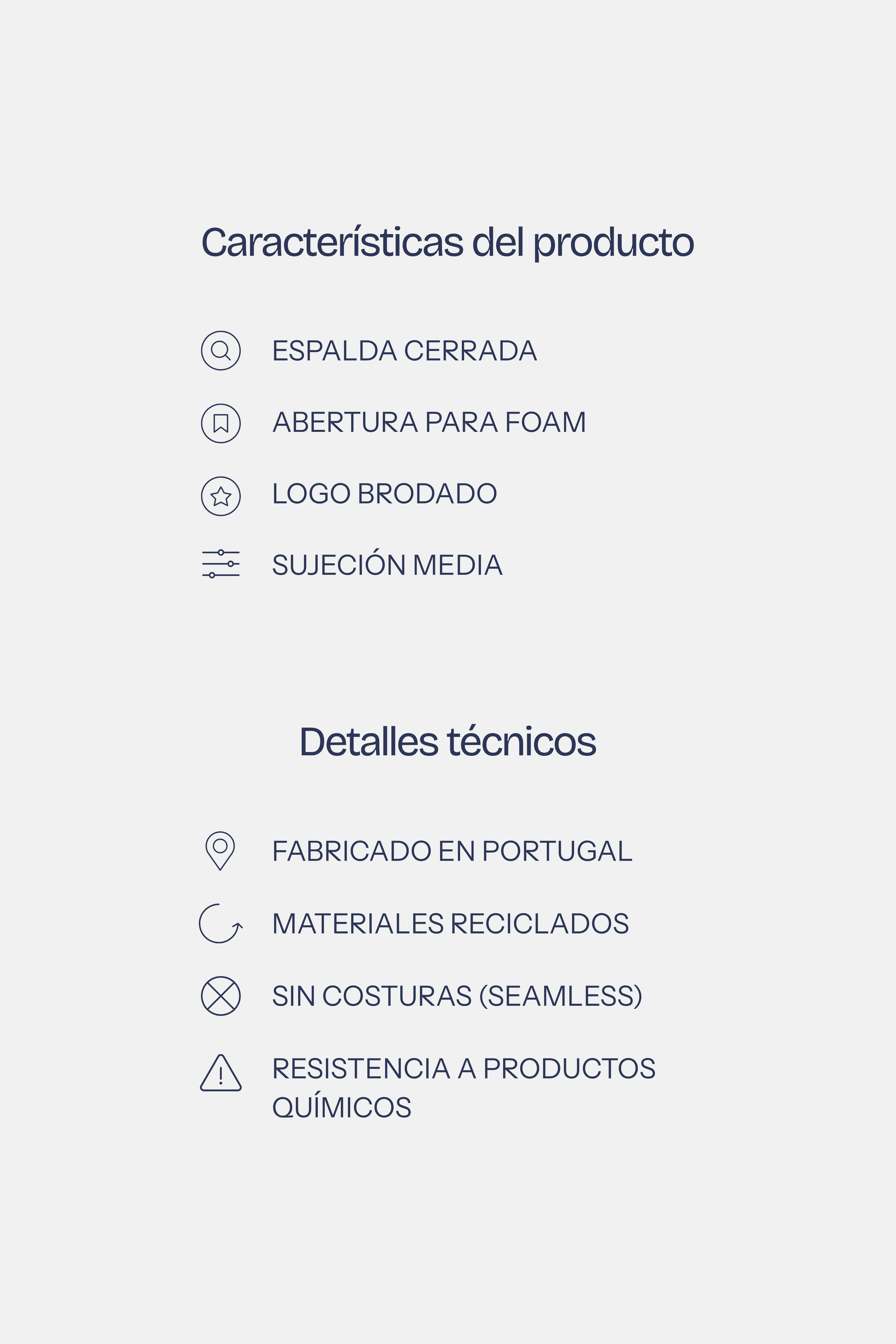 Detalles y características – Sujetador deportivo Nina – Etereo House