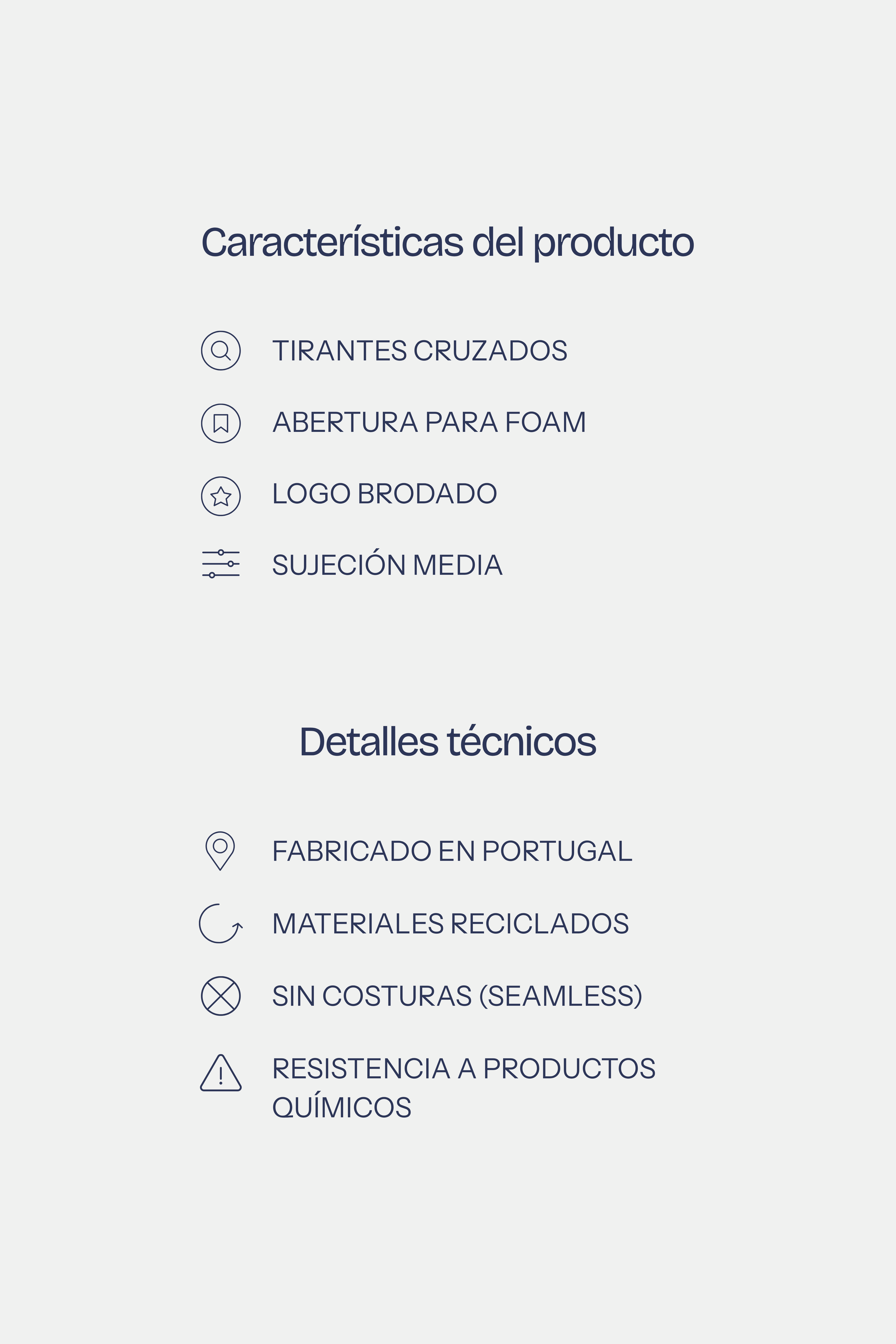 Detalles y características – Sujetador deportivo Aisha y Serena – Etereo House