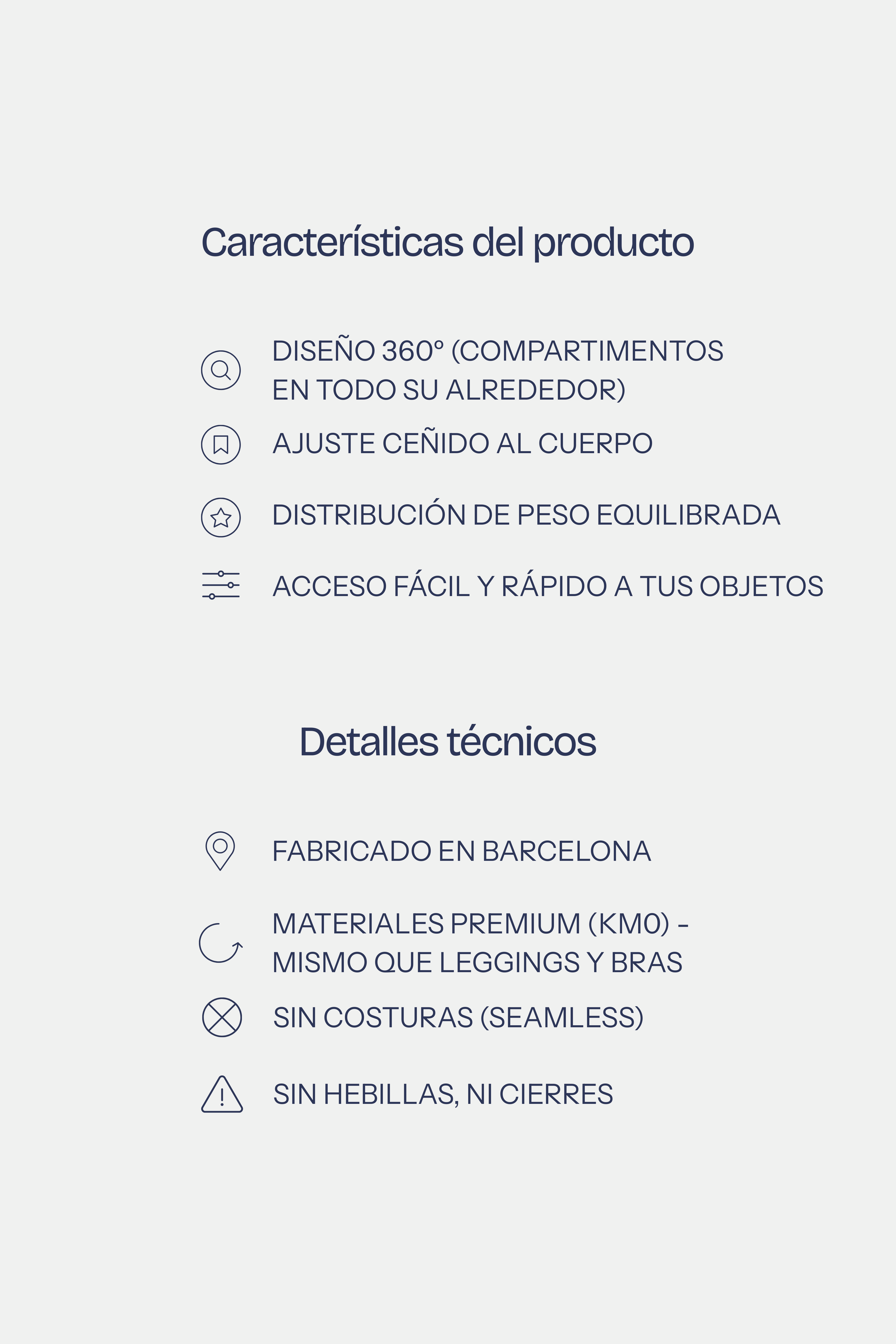 Detalles y características cinturón deportivo seamless aguamar - Etereo House
