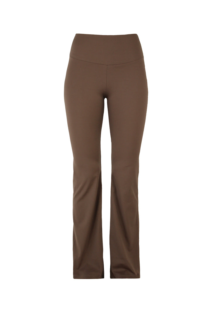 Legging deportivo acampanado mocha para mujer – producto frontal – Etereo House