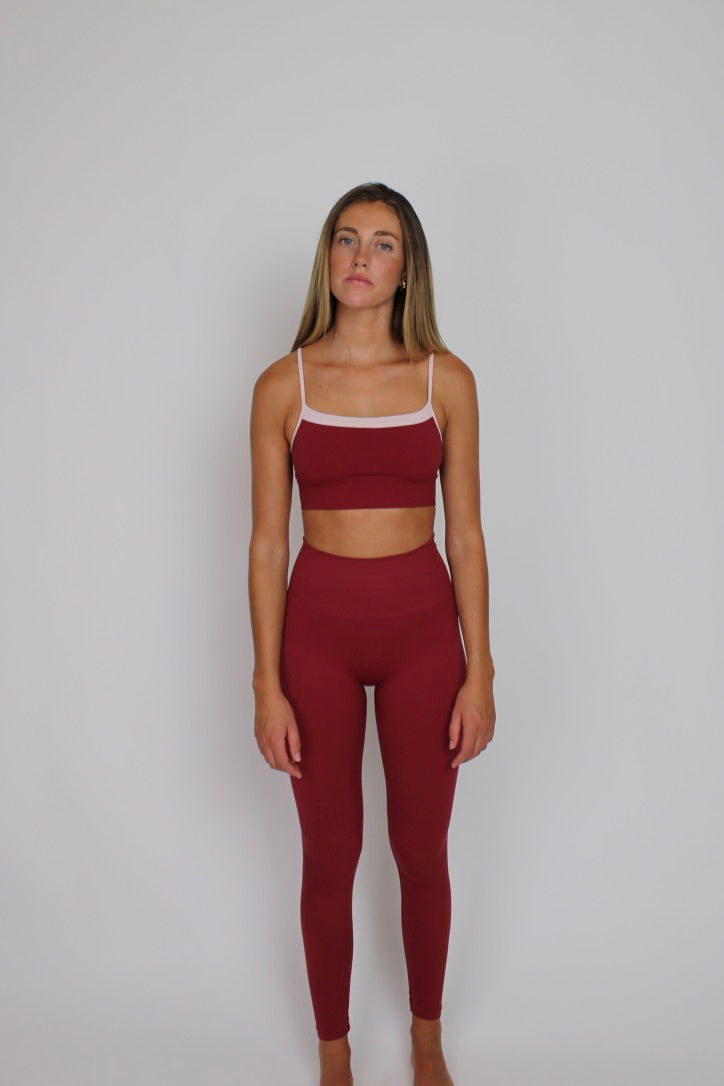 Legging deportivo seamless Sophia granate para mujer – Etereo House