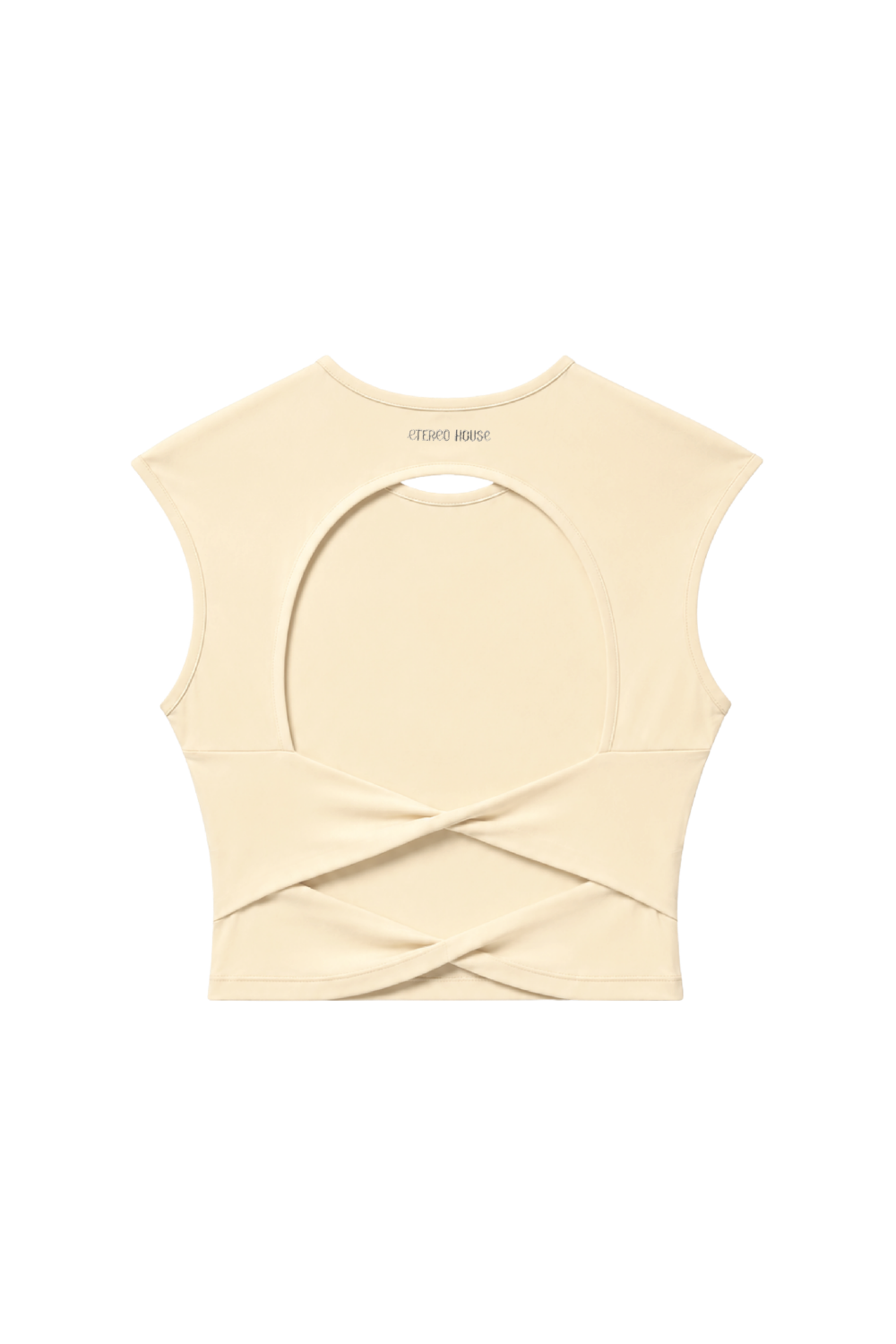 Top deportivo Aina amarillo para mujer – producto vista trasera - Etereo House