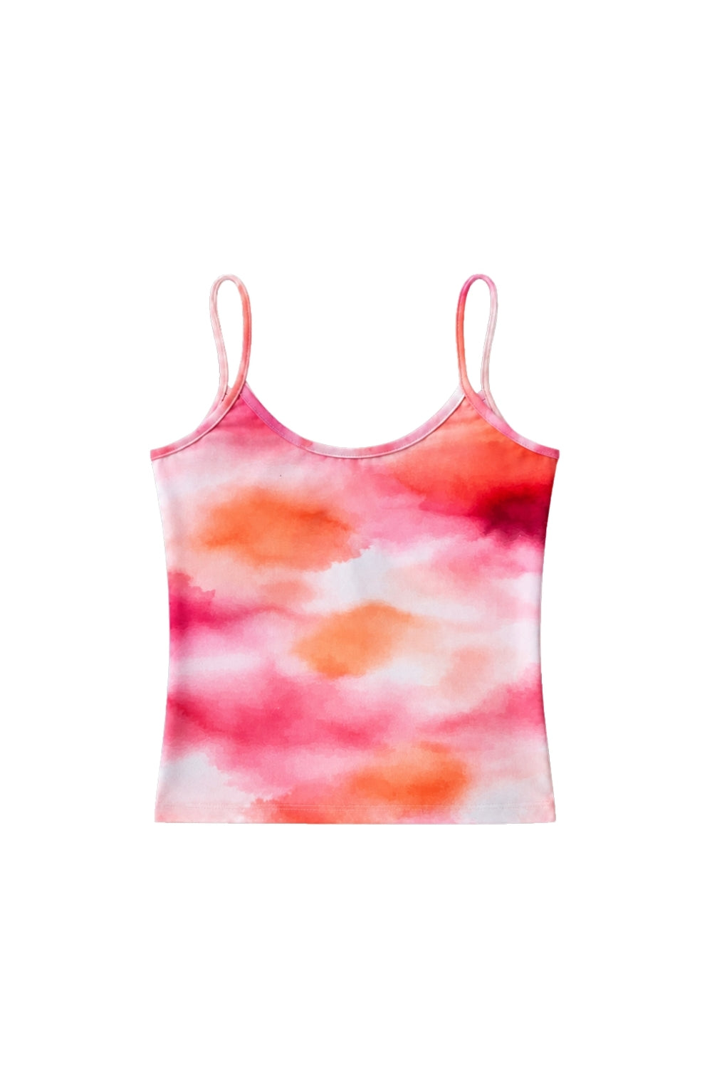 Top deportivo Nora sunset en tonos rosa, fucsia y naranja para mujer – producto vista trasera – Etereo House