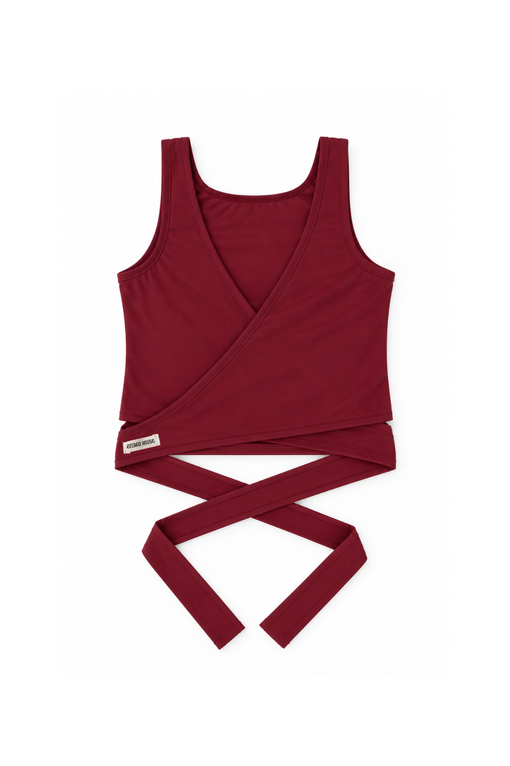 Top deportivo Odette multiposición granate para mujer – foto producto delante – Etereo House