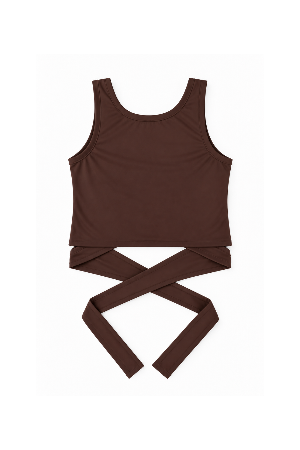 Top deportivo Odette multiposición marrón para mujer – foto producto trasera – Etereo House
