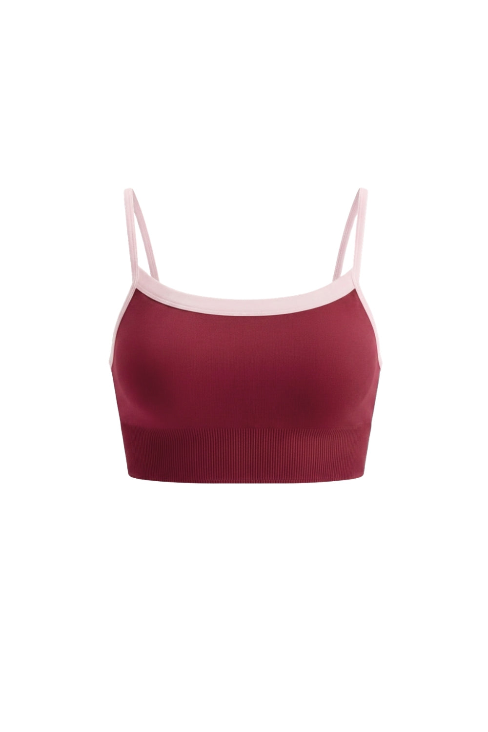 Sujetador deportivo Lina granate para mujer – detalle – Etereo House