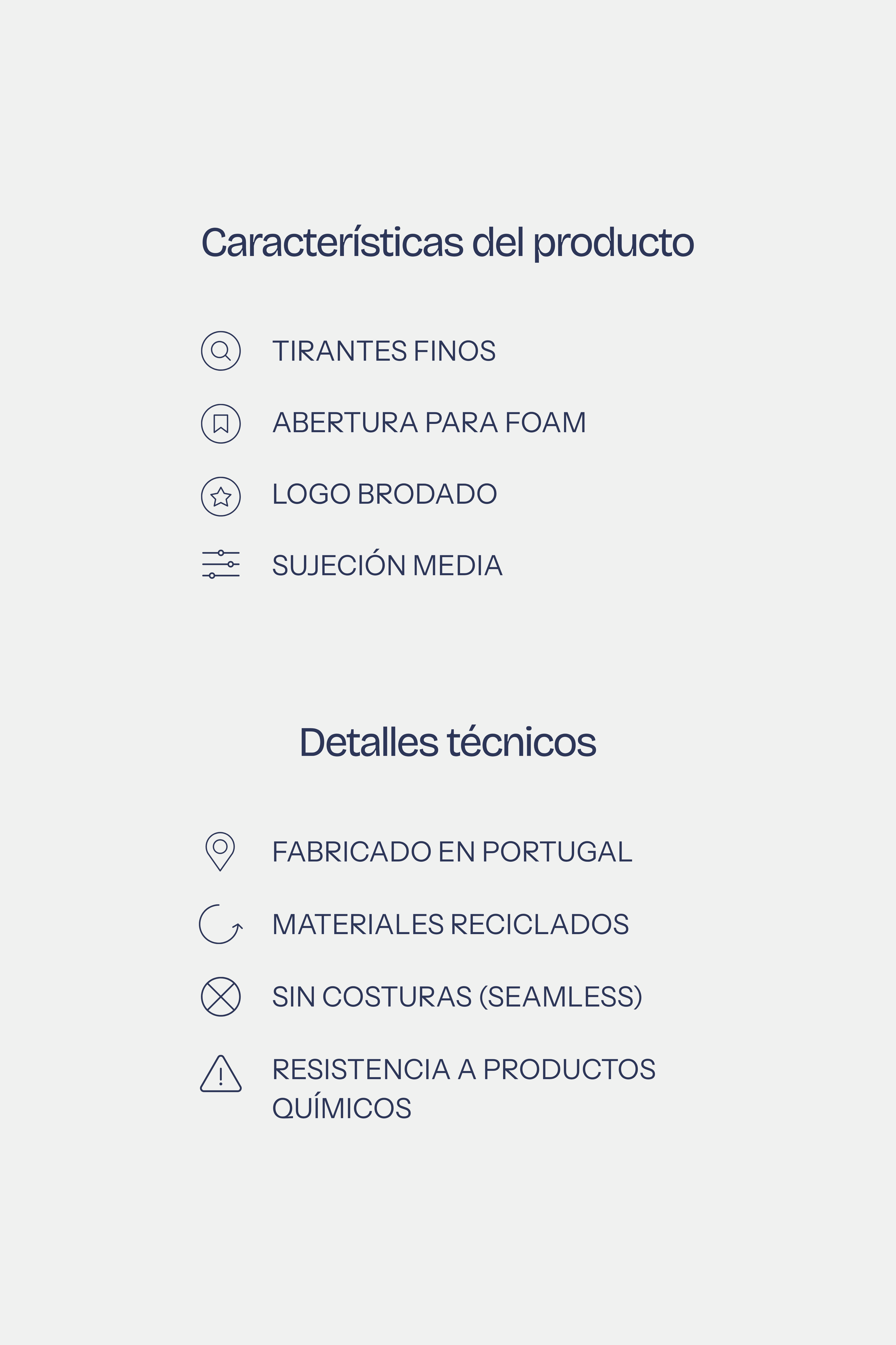 Detalles y características – Sujetador deportivo Lina – Etereo House