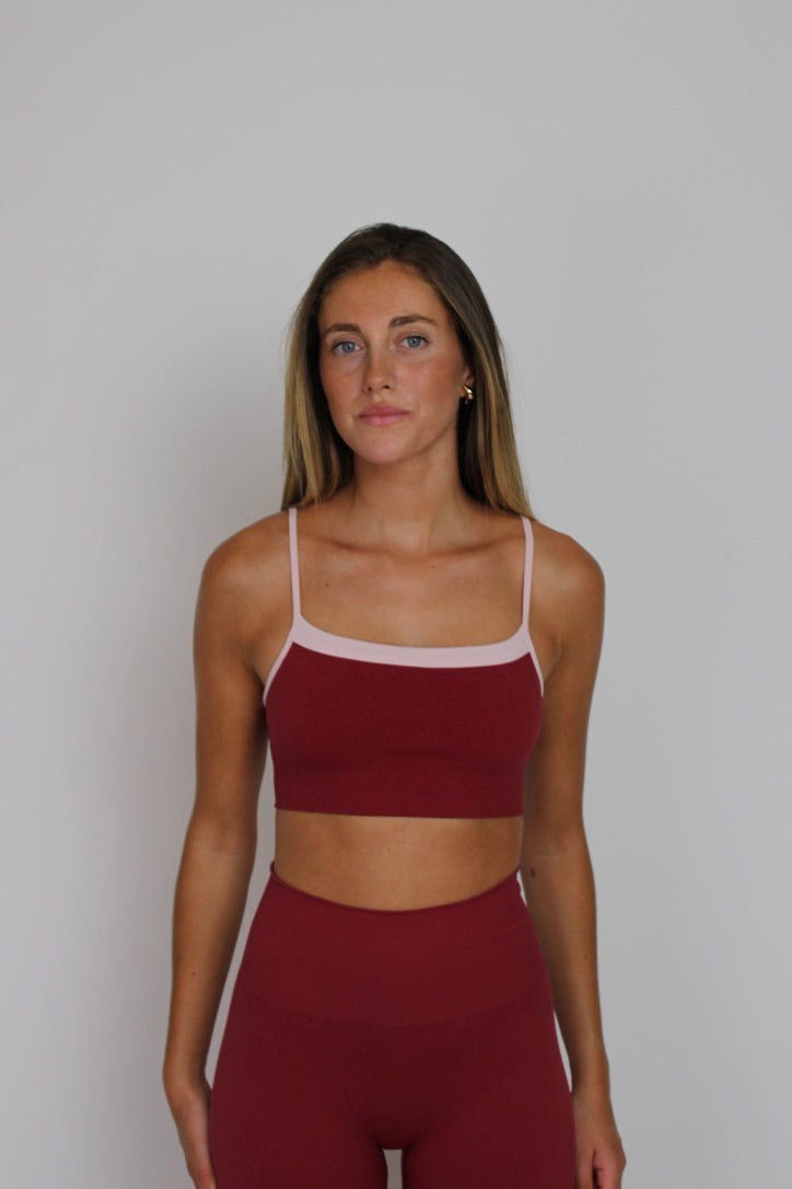 Sujetador deportivo Lina granate para mujer – Etereo House