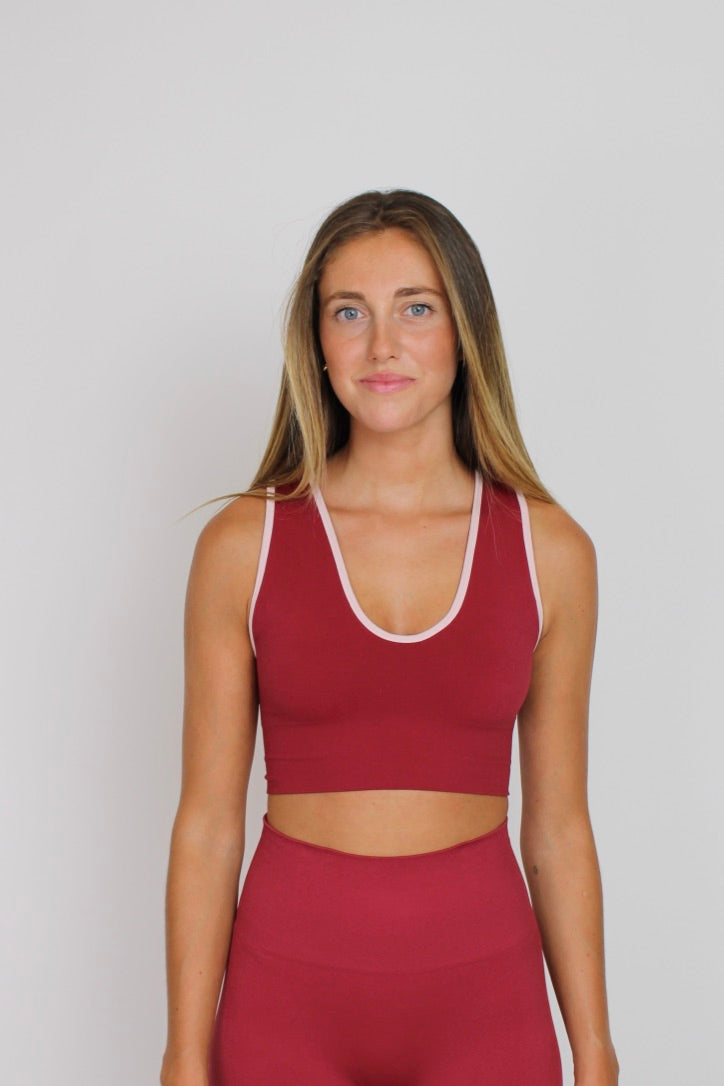 Sujetador deportivo Nina granate para mujer – Etereo House