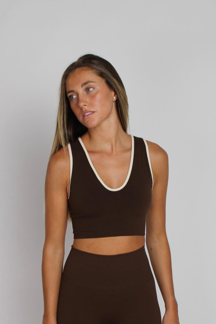 Sujetador deportivo Nina marrón para mujer – Etereo House