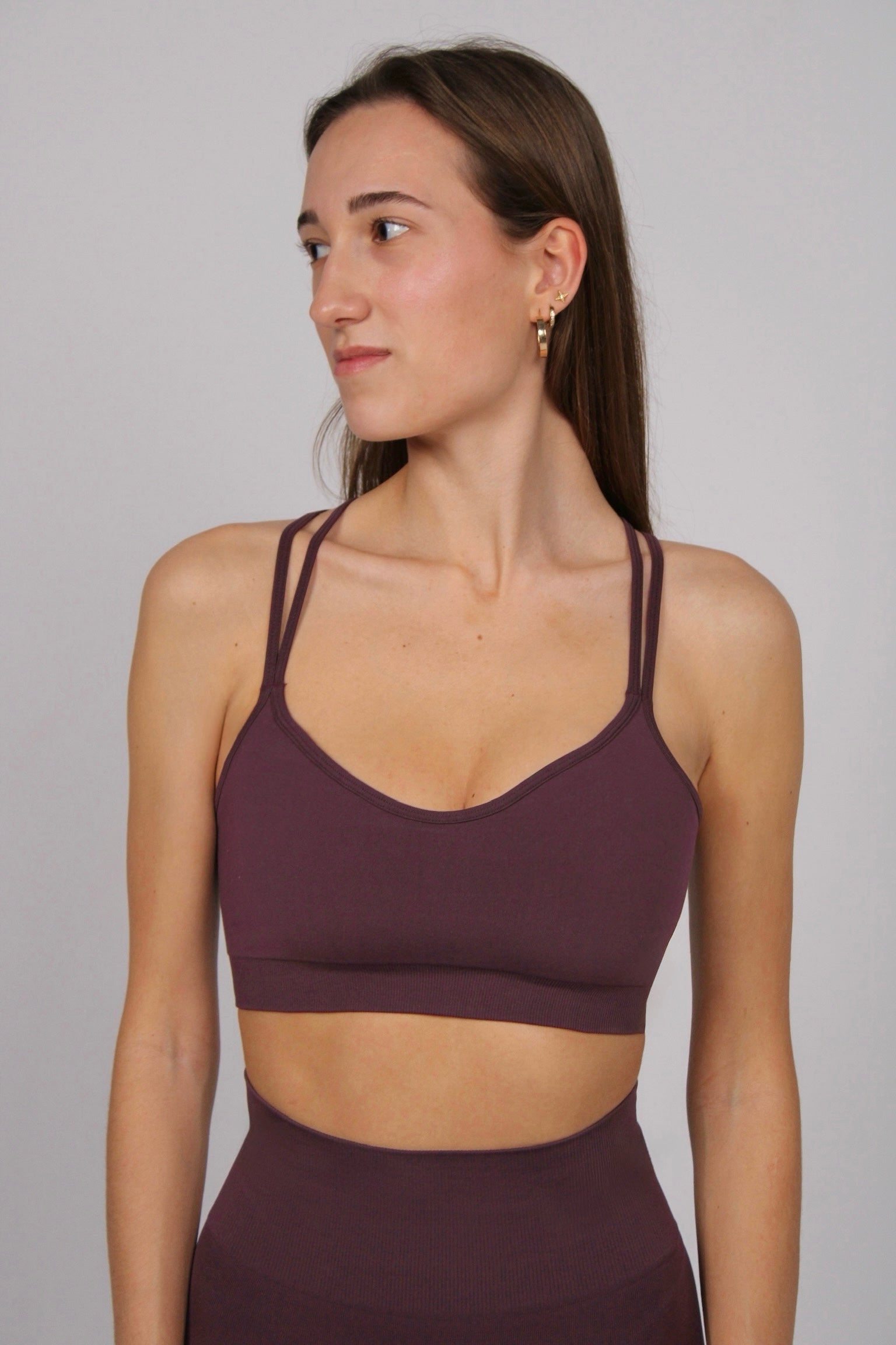 Sujetador deportivo Lola granate Vino para mujer – Etereo House