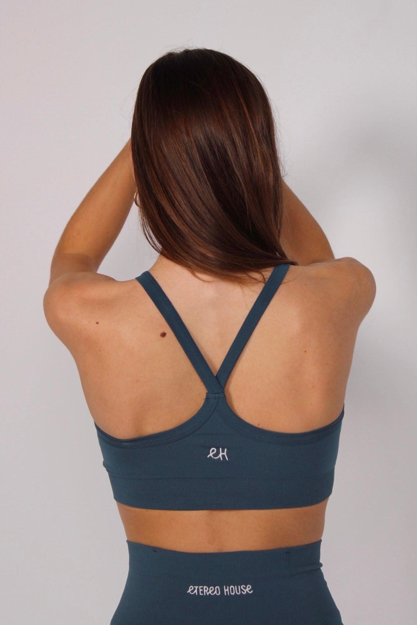 Sujetador deportivo Mia verde aguamar para mujer - espalda - Etereo House