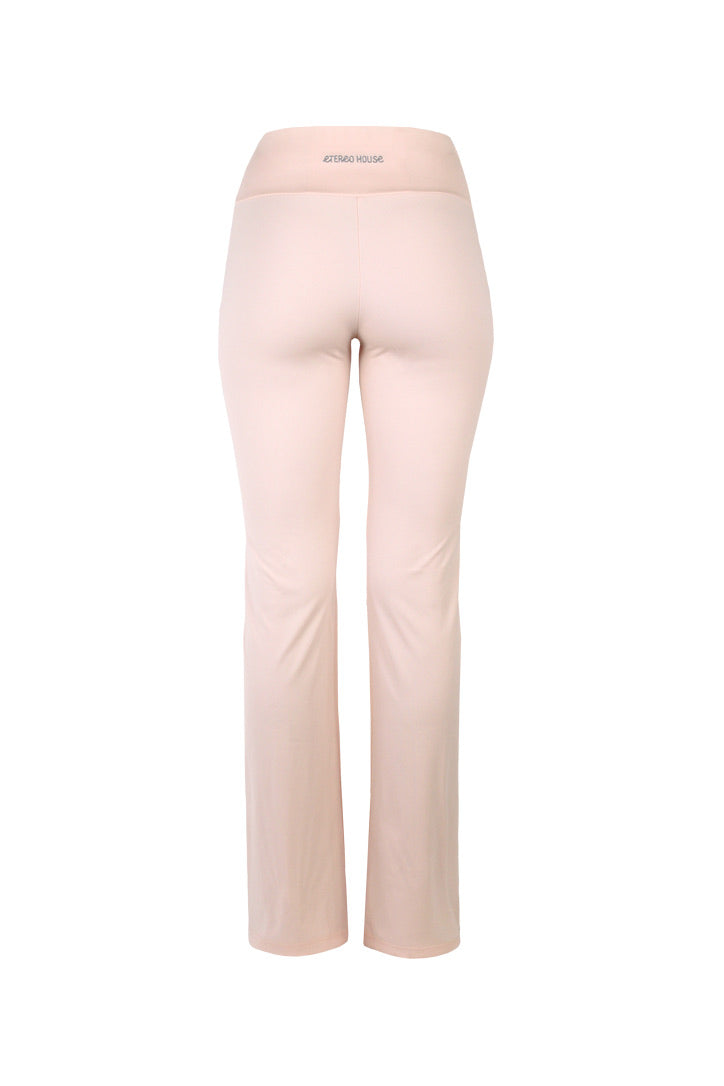 Legging deportivo acampanado Aurora rosa con bolsillo trasero para mujer – producto trasero - Etereo House