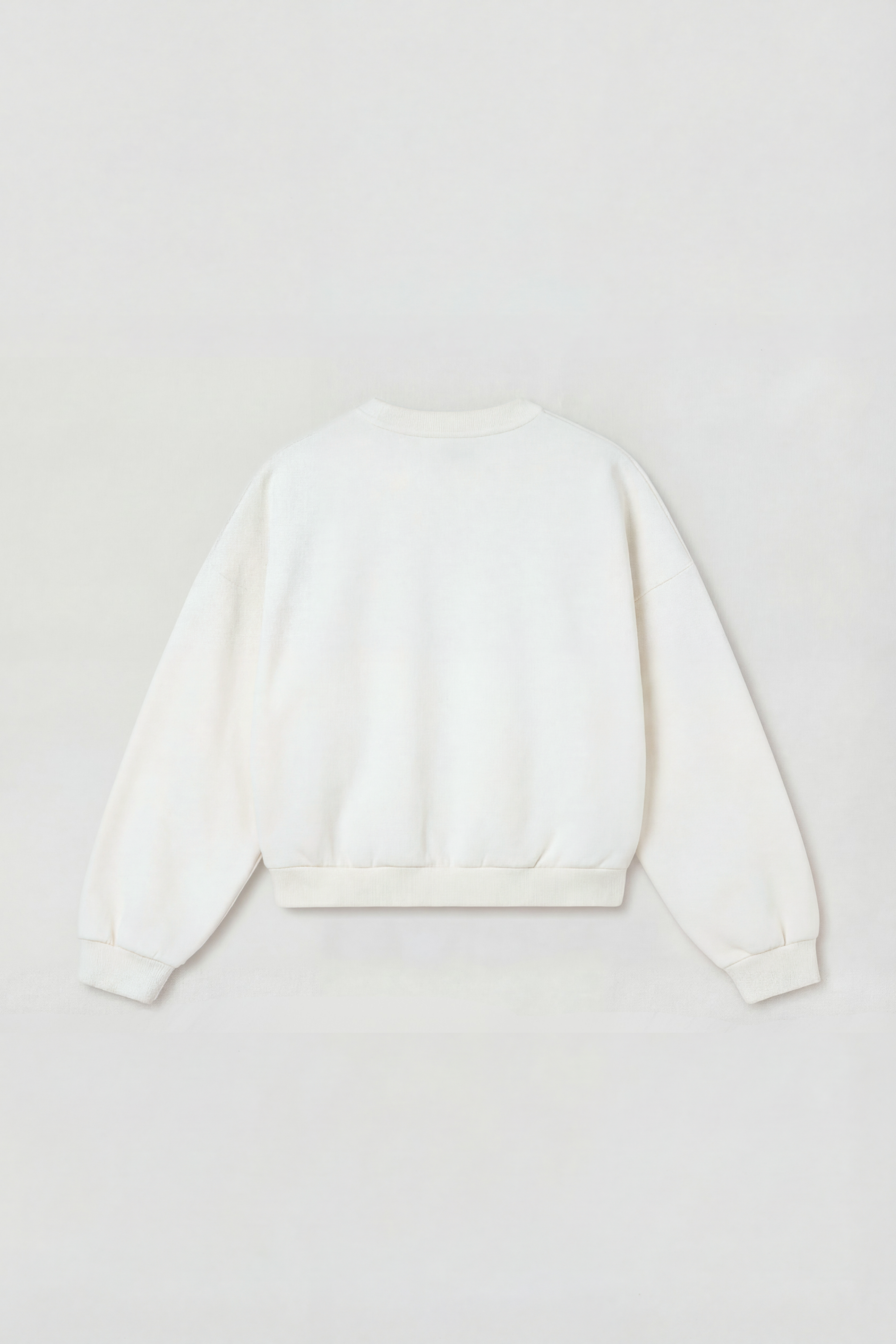Sudadera de algodón sin capucha Alma beige para mujer – producto vista trasera – Etereo House