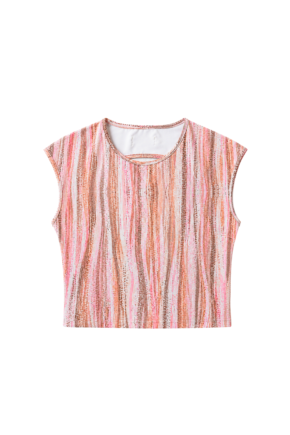Top deportivo Aina estampado rosa blush para mujer – producto vista delantera - Etereo House