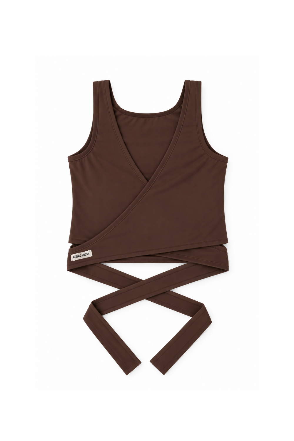Top deportivo Odette multiposición marrón para mujer – foto producto delante – Etereo House