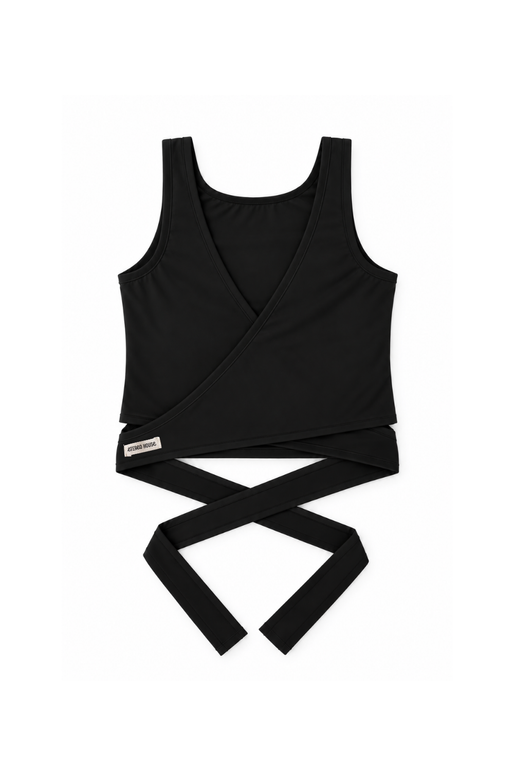 Top deportivo Odette multiposición negro para mujer – foto producto delante – Etereo House